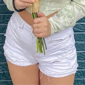 White American eagle mom shorts